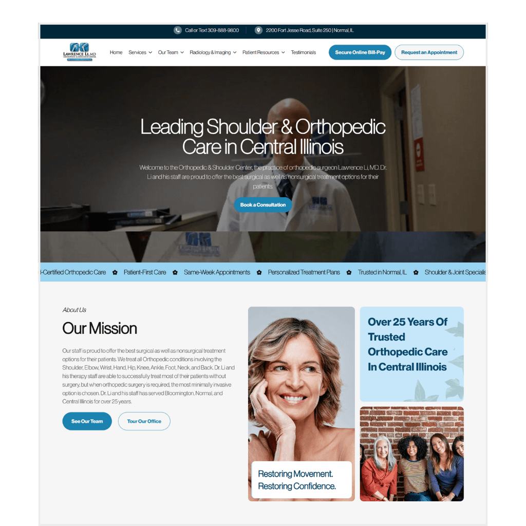 Orthopedic Surgeon Website Example