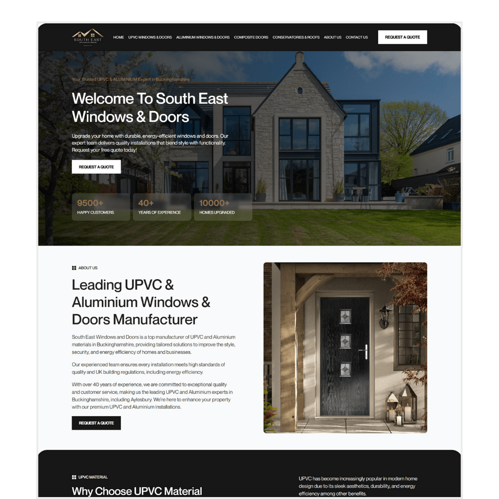 Windows & Doors Website Example